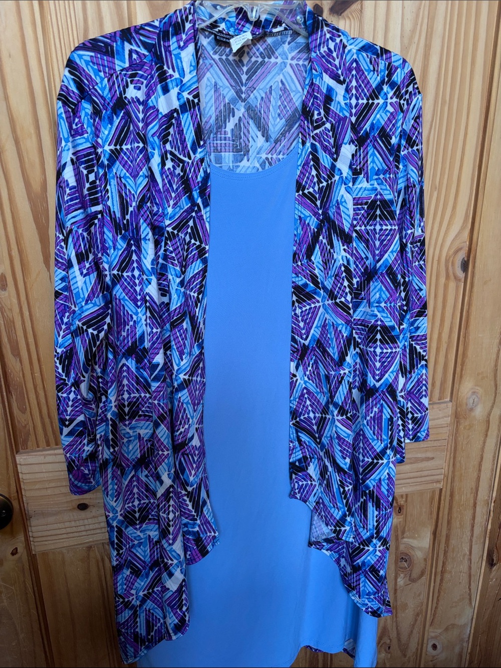 Elizabeth and Nicole dress  Blue & Purple Geometric Layered Dress – Women